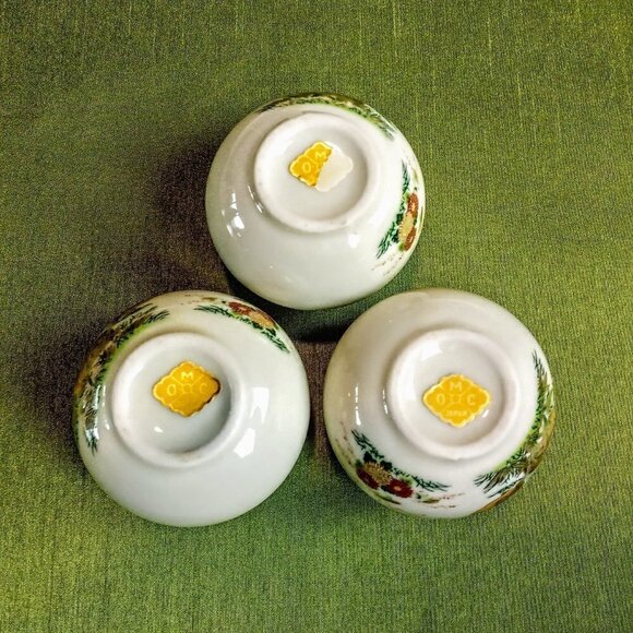 Vintage Otagiri Scallop Rim Flower & Quail Jar Set - Picture 5 of 6